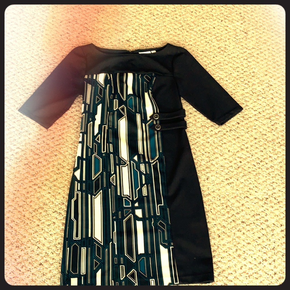 NY & Co Black & Blue Dress, Size XS